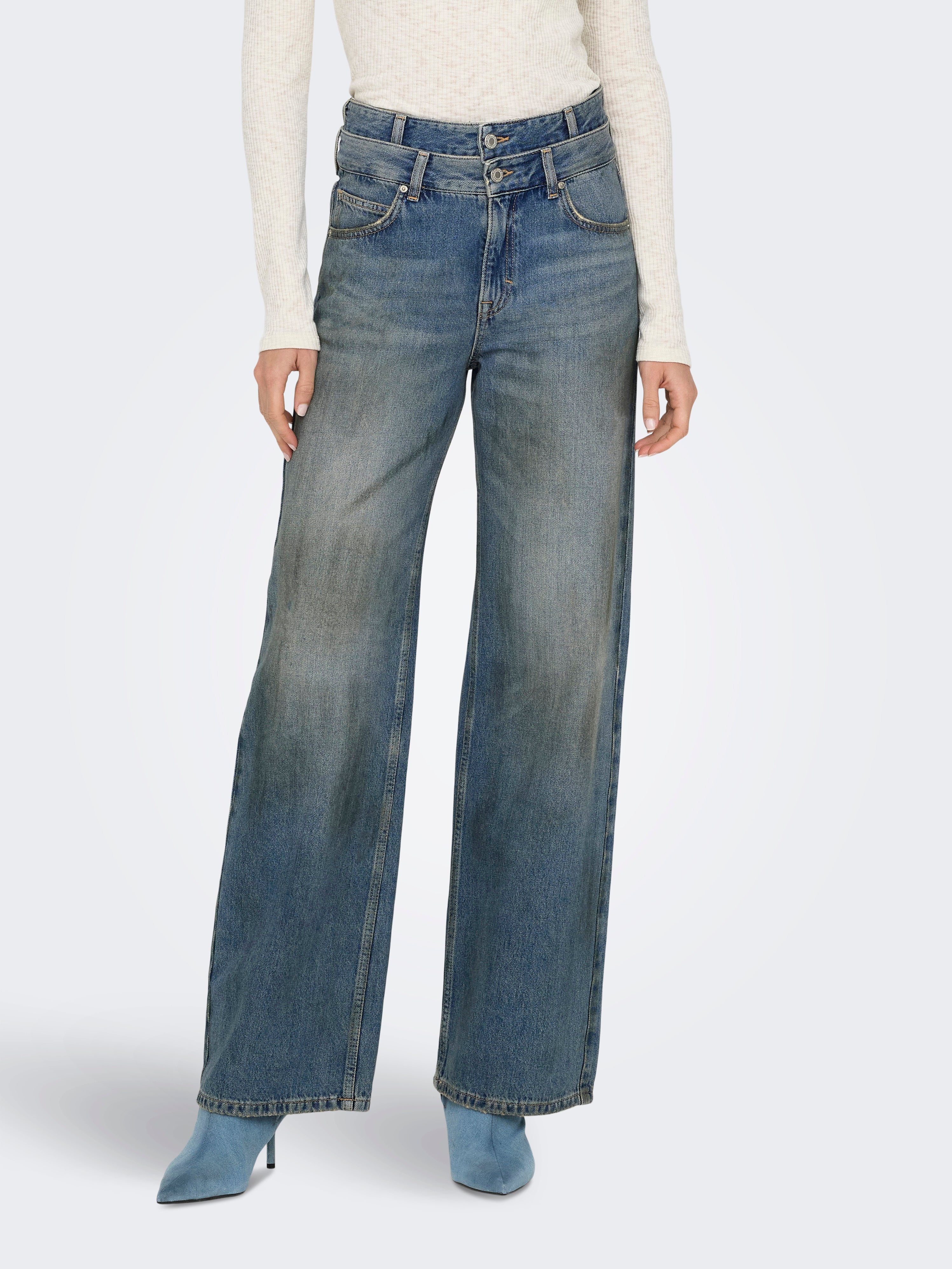 Brand New ONLESME-HOPE Super-high waist Wide Leg Fit Jeans