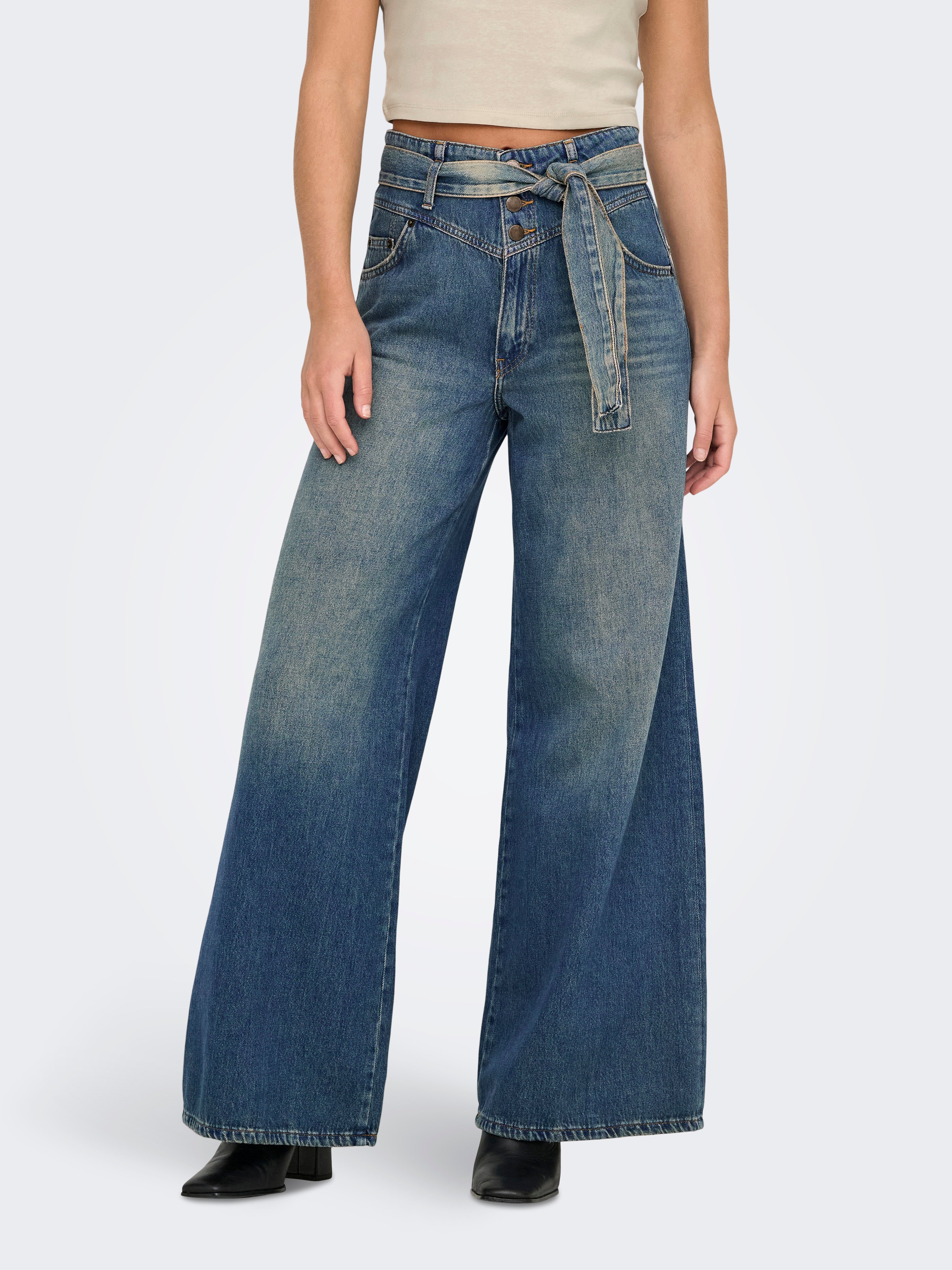 Brand New ONLJOELLE High waist Wide Leg Fit Jeans